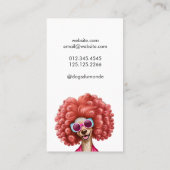 Dog Grooming Fun Pink Poodle Visitenkarte (Rückseite)