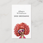 Dog Grooming Fun Pink Poodle Visitenkarte (Vorderseite)