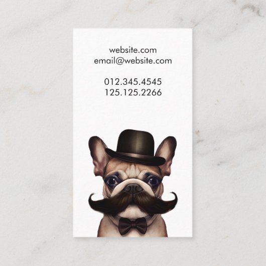 Dog Grooming Funny French Bulldog Business Card Visitenkarte (Rückseite)