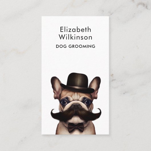 Dog Grooming Funny French Bulldog Business Card Visitenkarte (Vorderseite)