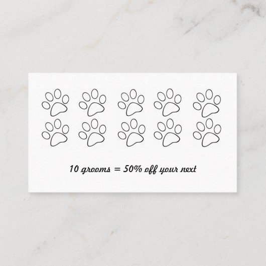 Dog Grooming Loyalty Card Treuekarte (Rückseite)