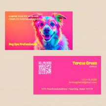 Dog Grooming Neon QR