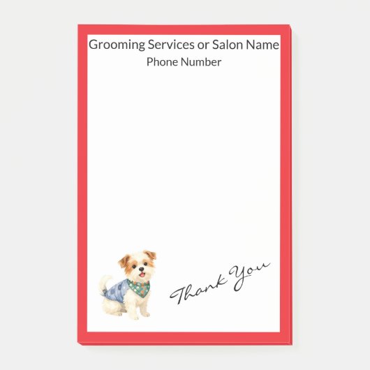 Dog Grooming Personalized Gold Elegant Collection Post-it Klebezettel (Vorderseite)