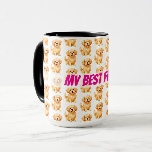 Dog Grooming Personalized Luxury Modern Collection Tasse (Vorderseite Links)