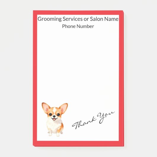 Dog Grooming Personalized Luxury Trendy Collection Post-it Klebezettel (Vorderseite)