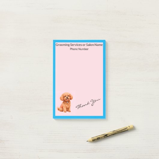 Dog Grooming Personalized Modern Collection Post-it Klebezettel (Auf Schreibtisch)