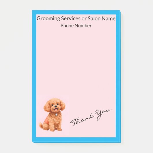 Dog Grooming Personalized Modern Collection Post-it Klebezettel (Vorderseite)