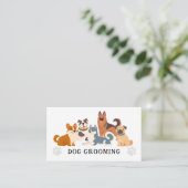 Dog Grooming Pet Groomer Hounds Walker Visitenkarte (Stehend Vorderseite)