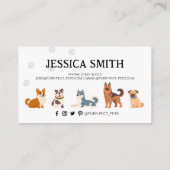 Dog Grooming Pet Groomer Hounds Walker Visitenkarte (Rückseite)