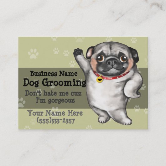 Dog Grooming Promoting Marketing Vorlage Visitenkarte (Vorderseite)