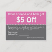 Dog Grooming Referrkarte - personalisierbar Empfehlungskarte (Rückseite)