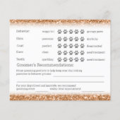 Dog Grooming Report Card Flyer für Kupfer-Glitzer (Hinten)