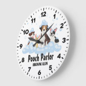 Dog Grooming Salon-Pet Groomer-Personalized Clock Große Wanduhr (Winkel)