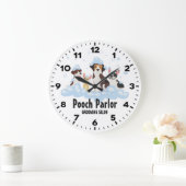 Dog Grooming Salon-Pet Groomer-Personalized Clock Große Wanduhr (Zuhause)