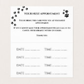 Dog Grooming Salon Termin Visitenkarte Visitenkarten (Innenseite Aufgefaltet)