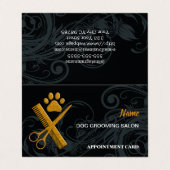 Dog Grooming Salon Termin Visitenkarte Visitenkarten (Außenseite Aufgefaltet)