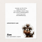 Dog Grooming Salon Termin Visitenkarte Visitenkarten (Außenseite Aufgefaltet)