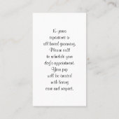 Dog Grooming Spa Business Card Visitenkarte (Rückseite)