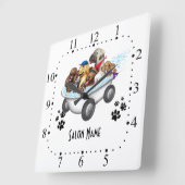 Dog grooming  Wall Clock Quadratische Wanduhr (Winkel)