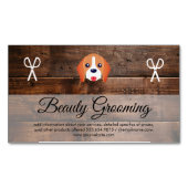 Dog Grooming Wood Panels Magnetische Visitenkarte (Vorderseite)