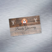Dog Grooming Wood Panels Magnetische Visitenkarte (Beispiel)