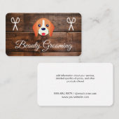 Dog Grooming Wood Panels Visitenkarte (Vorne/Hinten)
