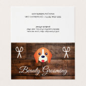 Dog Grooming Wood Panels Visitenkarten (Außenseite Aufgefaltet)