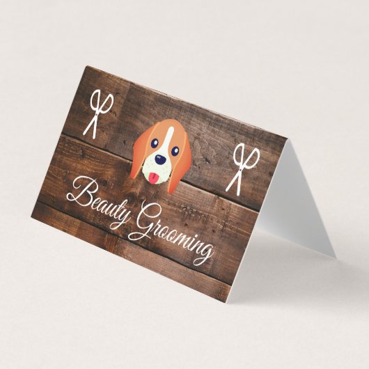 Dog Grooming Wood Panels Visitenkarten (Vorderseite)