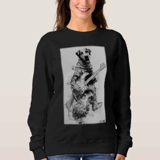 Dog Guitar Pet Musician Dog Love Natural_1 Sweatshirt (Vorderseite)