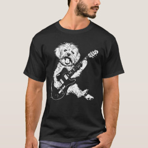 Dog Guitarist Guitar - Maltipoo Vater Mama T-Shirt