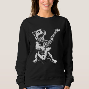 Dog Guitarist Guitar - Russell Terrier Vater Mama Sweatshirt