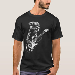 Dog Guitarist Guitar - Schnauzer Vater Mama T-Shirt