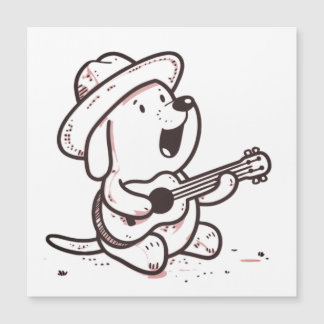 Dog, Guitarist, Musician Magnetkarte