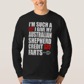 Dog Guy Australian Shepherd Fart Joke for Men Boys T-Shirt (Vorderseite)