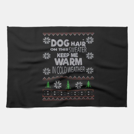 Dog Hair Christmas Sweater Essential T-Shirt Geschirrtuch (Horizontal)