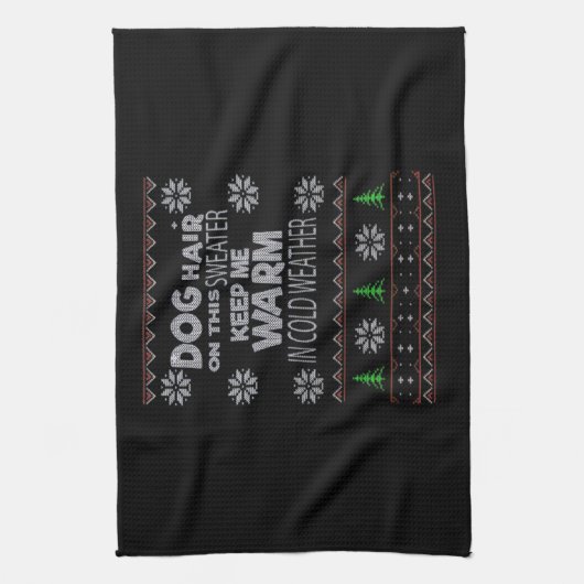 Dog Hair Christmas Sweater Essential T-Shirt Geschirrtuch (Vertikal)
