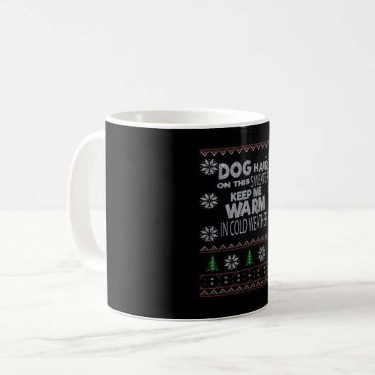Dog Hair Christmas Sweater Essential T-Shirt Kaffeetasse (Vorderseite Links)