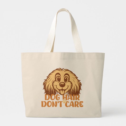 Dog Hair Don’t Care – Funny Dog Lover Tote Bag Jumbo Stoffbeutel (Rückseite)