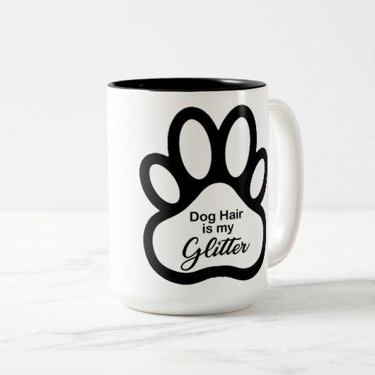 Dog Hair Glitzer Paw Tasse (VorderseiteRechts)