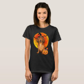 Dog Halloween Brown Dachshund Jack O Lantern Pumpk T-Shirt (Vorne ganz)