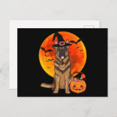 Dog Halloween German Shepherd Jack Lantern Pumpk Einladungspostkarte (Vorne/Hinten)