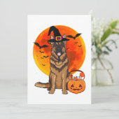 Dog Halloween German Shepherd Jack Lantern Pumpk Save The Date (Stehend Vorderseite)