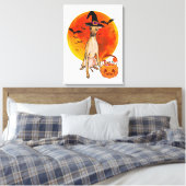 Dog Halloween Italian Greyhound Jack O Lantern Leinwanddruck (Insitu (Schlafzimmer))
