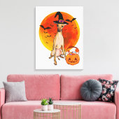 Dog Halloween Italian Greyhound Jack O Lantern Leinwanddruck (Insitu (Wohnzimmer))
