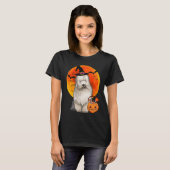 Dog Halloween Old English Sheepdog Jack O Lantern T-Shirt (Vorne ganz)