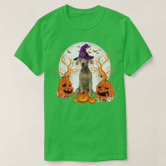 Dog Halloween Weimaraner Dog Jack O Lantern Pumpki T-Shirt (Design vorne)