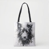 Dog Head Ink Painting Tasche (Vorderseite)