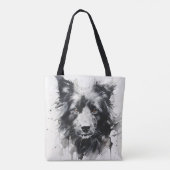 Dog Head Ink Painting Tasche (Rückseite)