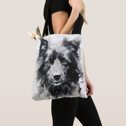 Dog Head Ink Painting Tasche (Von Nahem)