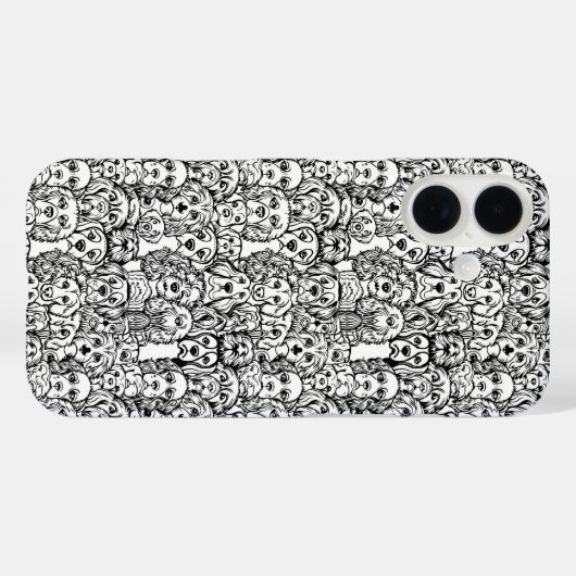 Dog Head Muster Phone Case (Rückseite (Horizontal))